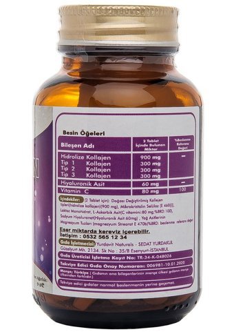 Collagen Type 1-2-3 Vitamin C Aromasız Yetişkin Vitamin 50 Tablet
