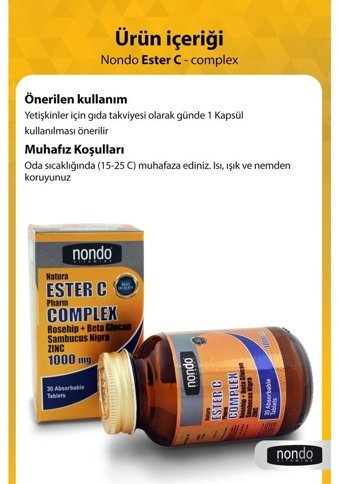 Nondo Ester C Complex Meyveli Yetişkin Vitamin 30 Tablet