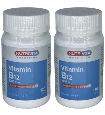 Nutrivita Vitamin B12 Vitamini Aromasız Yetişkin Vitamin 2x120 Tablet