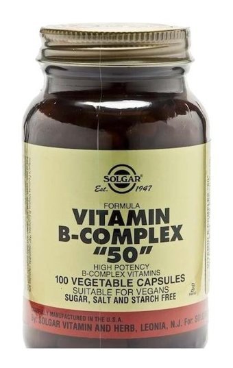 Solgar Vitamin B Complex Aromasız Yetişkin Vitamin 100 Kapsül