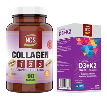 Ncs Kollajen Tip 1 2 3 Vitamin C D3 Aromasız Yetişkin Vitamin 90 Tablet - 20 ml