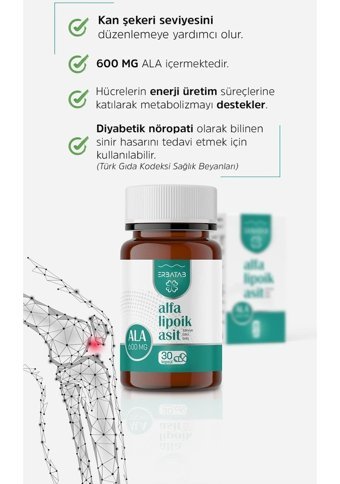 Erbatab Alfa Lipolik Asit Aromasız Yetişkin Vitamin 30 Kapsül