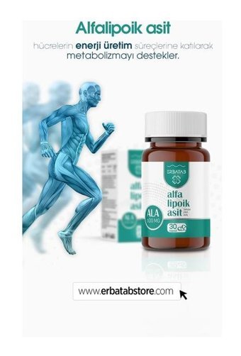 Erbatab Alfa Lipolik Asit Aromasız Yetişkin Vitamin 30 Kapsül