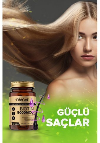 Lifecell Biotin Aromasız Yetişkin Vitamin 60 Tablet