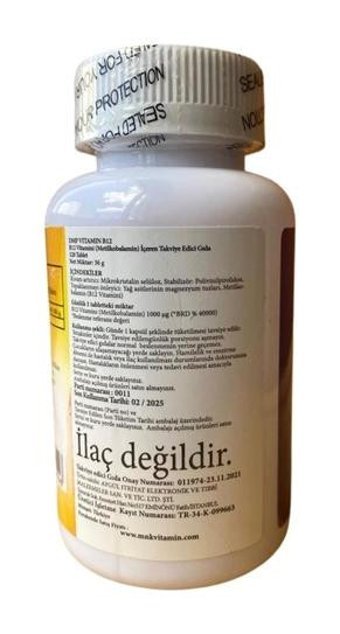 Dmp Vitamin B12 Aromasız Yetişkin Vitamin 120 Tablet