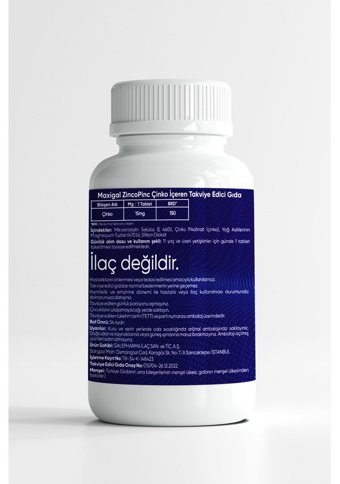 Maxigal Zincopinc Aromasız Yetişkin Vitamin 120 Tablet