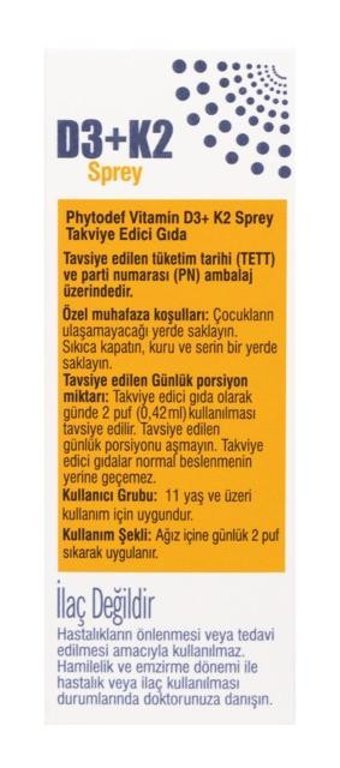 Phytodef Vitamin B12 D3 K2 Aromasız Yetişkin Vitamin 25 ml - 25 ml