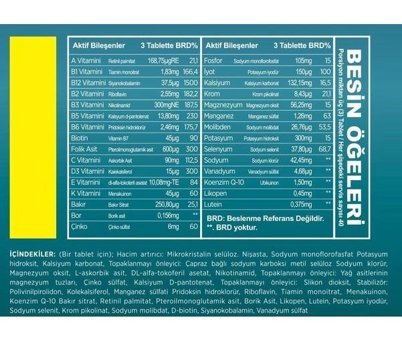Goldevita Multiplus Aromasız Yetişkin Vitamin 120 Tablet