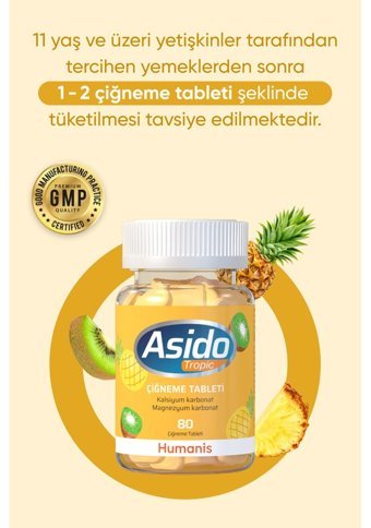 Humanis Asido Tropic Aromasız Yetişkin Vitamin 80 Tablet