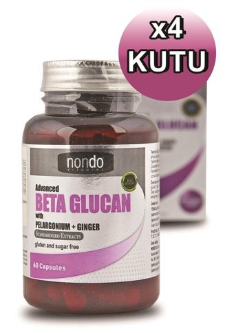 Nondo Beta Glucan Aromasız Yetişkin Vitamin 4x60 Kapsül