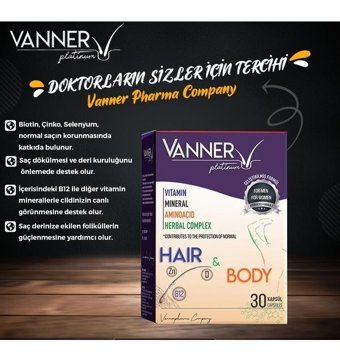 Vanner Platinum Saç Vücut Multivitamini Aromasız Yetişkin Vitamin 30 Kapsül