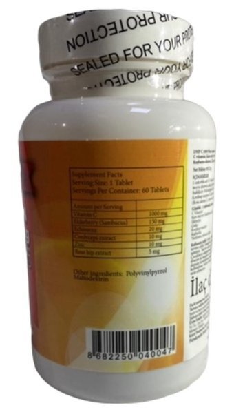 Dmp Vitamin C Çinko Kara Mürver Cordyceps Ekinezya Bitki Ekstralar Yetişkin Vitamin 6x60 Tablet