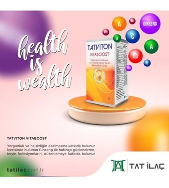 Tatviton Vitaboost Multivitamin Multiminarel Aromasız Yetişkin Vitamin 30 Tablet