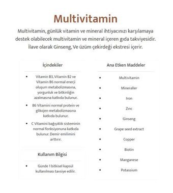 Wiselab Multivitamin Aromasız Yetişkin Vitamin 30 Tablet