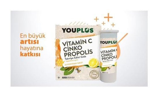 You Plus Vitamin C Çinko Propolis Efervesan Limonlu Yetişkin Vitamin 5x20 Tablet