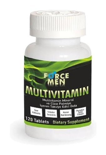 Force Nutrition Men Multivitamin Saw Palmetto Kırmızı Kore Ginsengi Aromasız Yetişkin Vitamin 120 Tablet