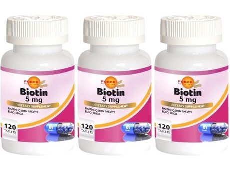 Force Nutrition Biotin Aromasız Yetişkin Vitamin 3x120 Tablet