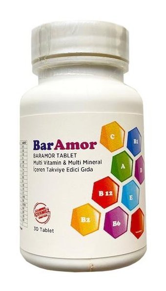 Baramor Vitamin Ve Mineral Aromasız Yetişkin Vitamin 30 Tablet