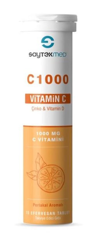Saytekmed C Vitamini Portakallı Yetişkin Vitamin 15 Tablet