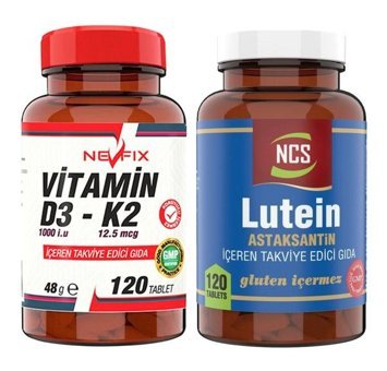 Ncs Lutein Astaxanthin - Vitamin D3 K2 Aromasız Yetişkin Vitamin 120 Tablet