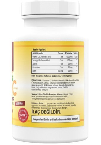 Ncs Berberis Vulgaris - Vitamin C Tarçın - Zerdeçal Yetişkin Vitamin 120 Tablet - 180 Tablet
