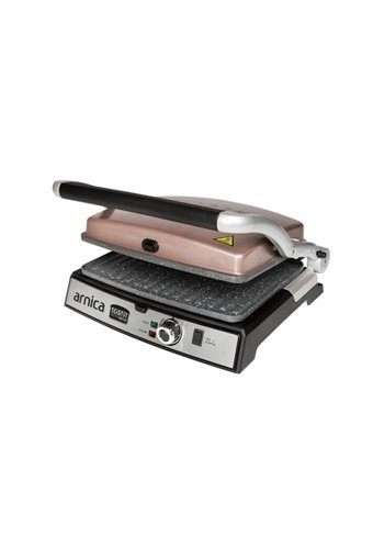 Arnica Diamond GH26251 6 Dilim Granit Çıkartılabilir Plaka Çift Taraflı 2000 W Izgaralı Rose Gold Tost Makinesi