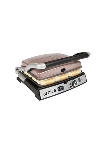 Arnica Diamond GH26251 6 Dilim Granit Çıkartılabilir Plaka Çift Taraflı 2000 W Izgaralı Rose Gold Tost Makinesi