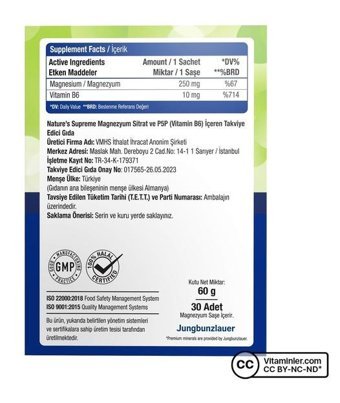 Nature'S Supreme Magnesium Citrate Aromasız Yetişkin Vitamin 30 Şase