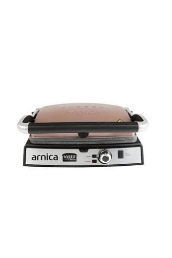 Arnica Diamond GH26251 6 Dilim Granit Çıkartılabilir Plaka Çift Taraflı 2000 W Izgaralı Rose Gold Tost Makinesi