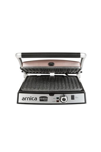 Arnica Diamond GH26251 6 Dilim Granit Çıkartılabilir Plaka Çift Taraflı 2000 W Izgaralı Rose Gold Tost Makinesi