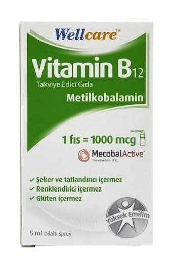 Wellcare Vitamin B12 Aromasız Yetişkin Vitamin 5 ml