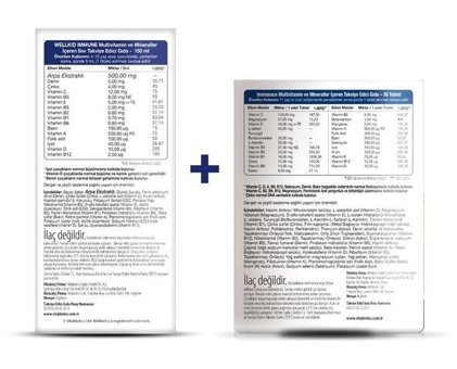Vitabiotics Wellkid Immune Multivitamin + Immunace Aromasız Yetişkin Vitamin 15 Tablet
