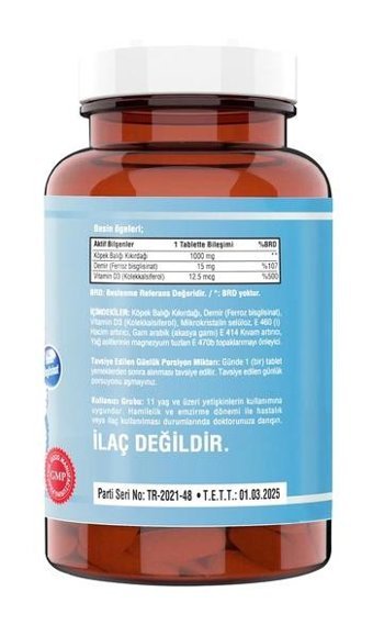 Ncs Shark Cartilage Demir Vitamin D3 Ahududu Yetişkin Vitamin 3x120 Tablet