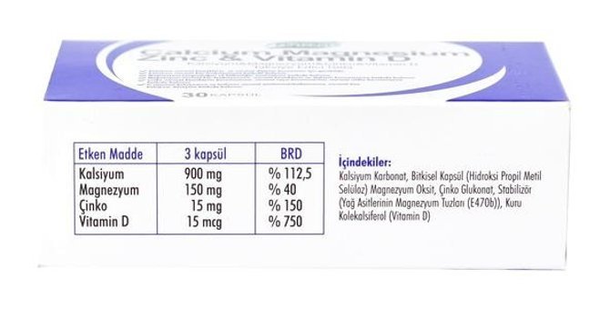 Phytodef Kalsiyum Magnezyum Çinko Vitamin D Bitki Ekstralar Yetişkin Vitamin 30 Kapsül