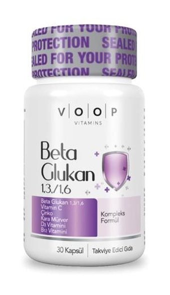 Voop Beta Glukan 1.3/1.6 Karamürverli Yetişkin Vitamin 30 Kapsül