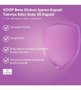 Voop Beta Glukan 1.3/1.6 Karamürverli Yetişkin Vitamin 30 Kapsül