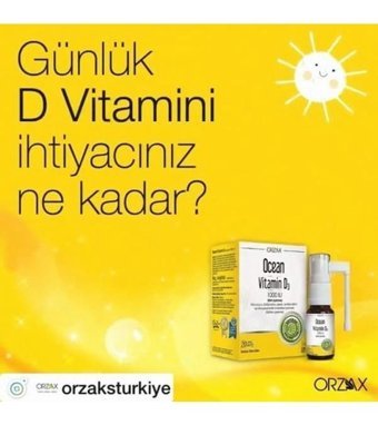 Ocean D3 K2 Aromasız Yetişkin Vitamin 3x20 ml
