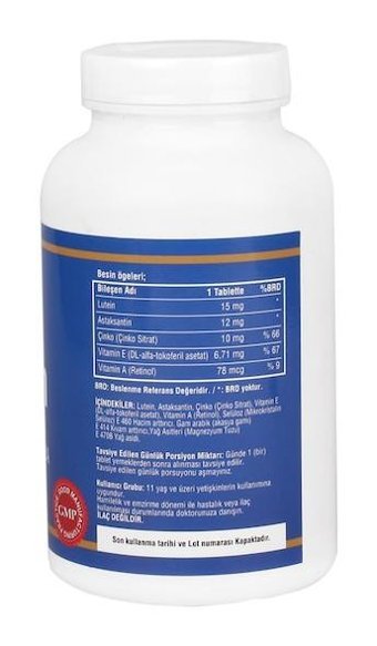 Ncs Lutein Astaxanthin Aromasız Yetişkin Vitamin 240 Tablet