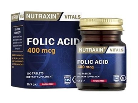 Nutraxin Folic Acid Aromasız Yetişkin Vitamin 100 Tablet