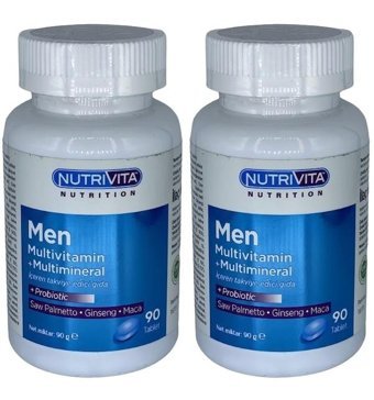 Nutrivita Men Multivitamin Multimineral Aromasız Yetişkin Vitamin 2x90 Tablet