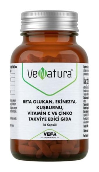 Venatura Beta Glukan Vitamin C Çinko Aromasız Yetişkin Vitamin 30 Adet