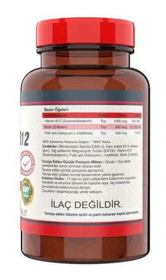Ncs B12 Folic Acid Ve Biotin Bitki Ekstralar Yetişkin Vitamin 60 Tablet - 120 Tablet