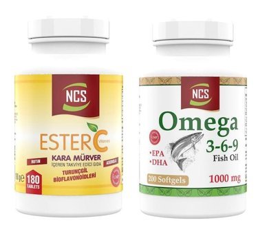 Ester C Vitamini Omega 3 6 9 Karamürverli Yetişkin Vitamin 180 Tablet - 200 Softgel