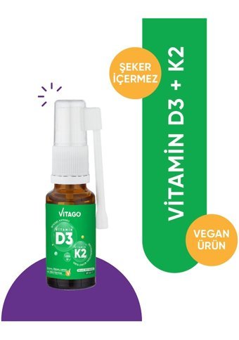 Vitago Vitamin D3-K2 Bitki Ekstralar Yetişkin Vitamin 20 ml