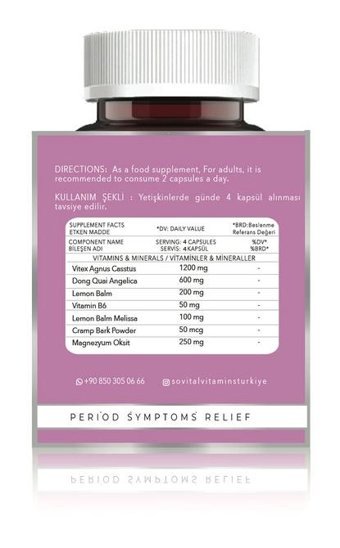 Sovital No Cry Pms Relief Aromasız Yetişkin Vitamin 48 Kapsül