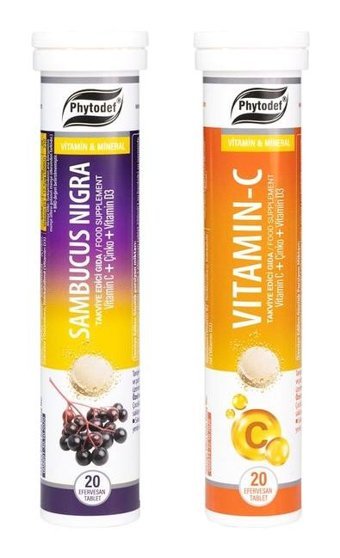 Phytodef Vitamin C + Sambucus Nigra Portakallı Yetişkin Vitamin 20 Tablet - 20 Tablet