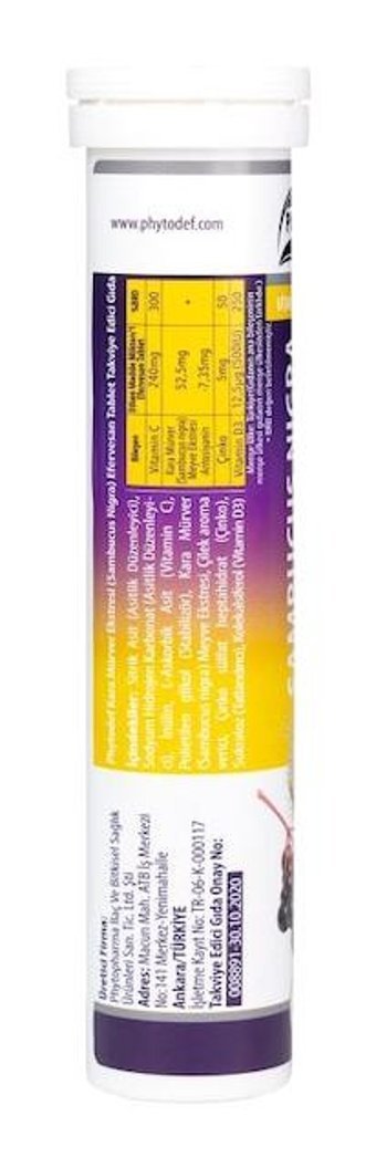 Phytodef Vitamin C + Sambucus Nigra Portakallı Yetişkin Vitamin 20 Tablet - 20 Tablet