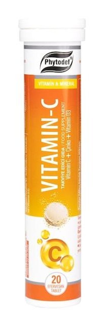 Phytodef Vitamin C + Sambucus Nigra Portakallı Yetişkin Vitamin 20 Tablet - 20 Tablet