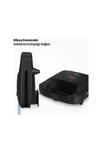 Goldmaster Gm-7451 2 Dilim Plastik Tek Yönlü 750 W Mini Siyah Tost Makinesi