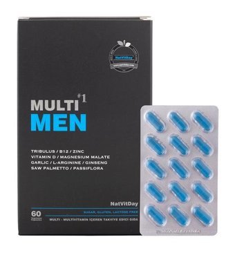 Natvitday Multi Men Aromasız Yetişkin Vitamin 60 Kapsül